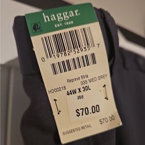 Haggar medium grey mens pants new never used